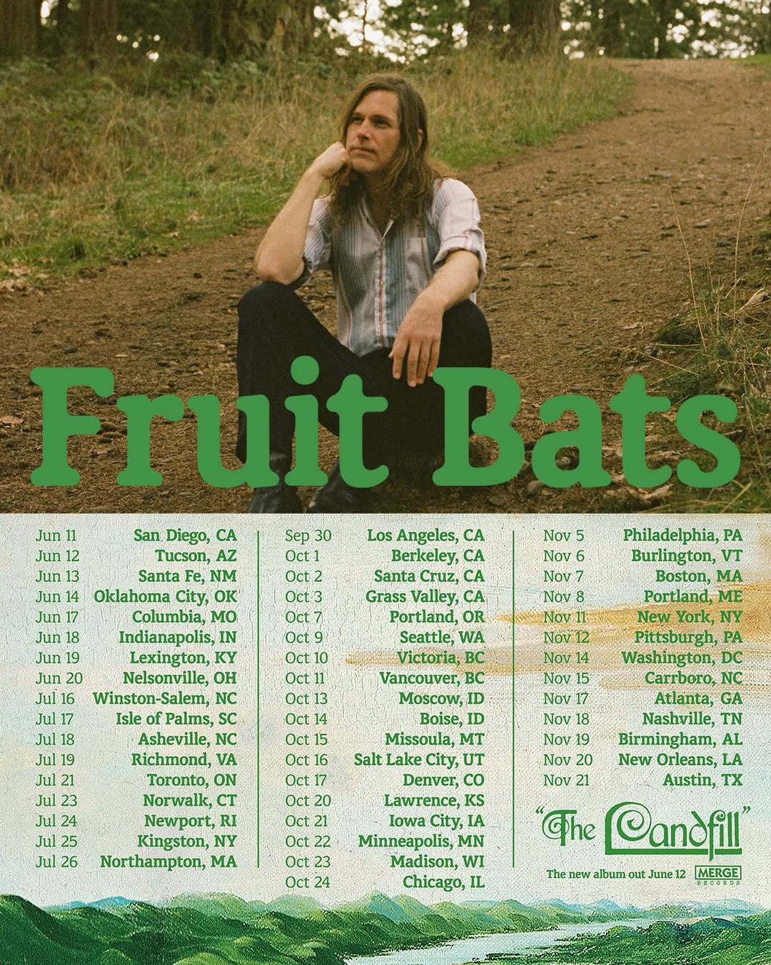 Fruit Bats The Landfill Tour Poster 2026
